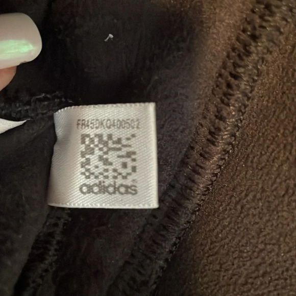 Women’s Adidas fleece zip-up sweater black size XS - Picture 9 of 9